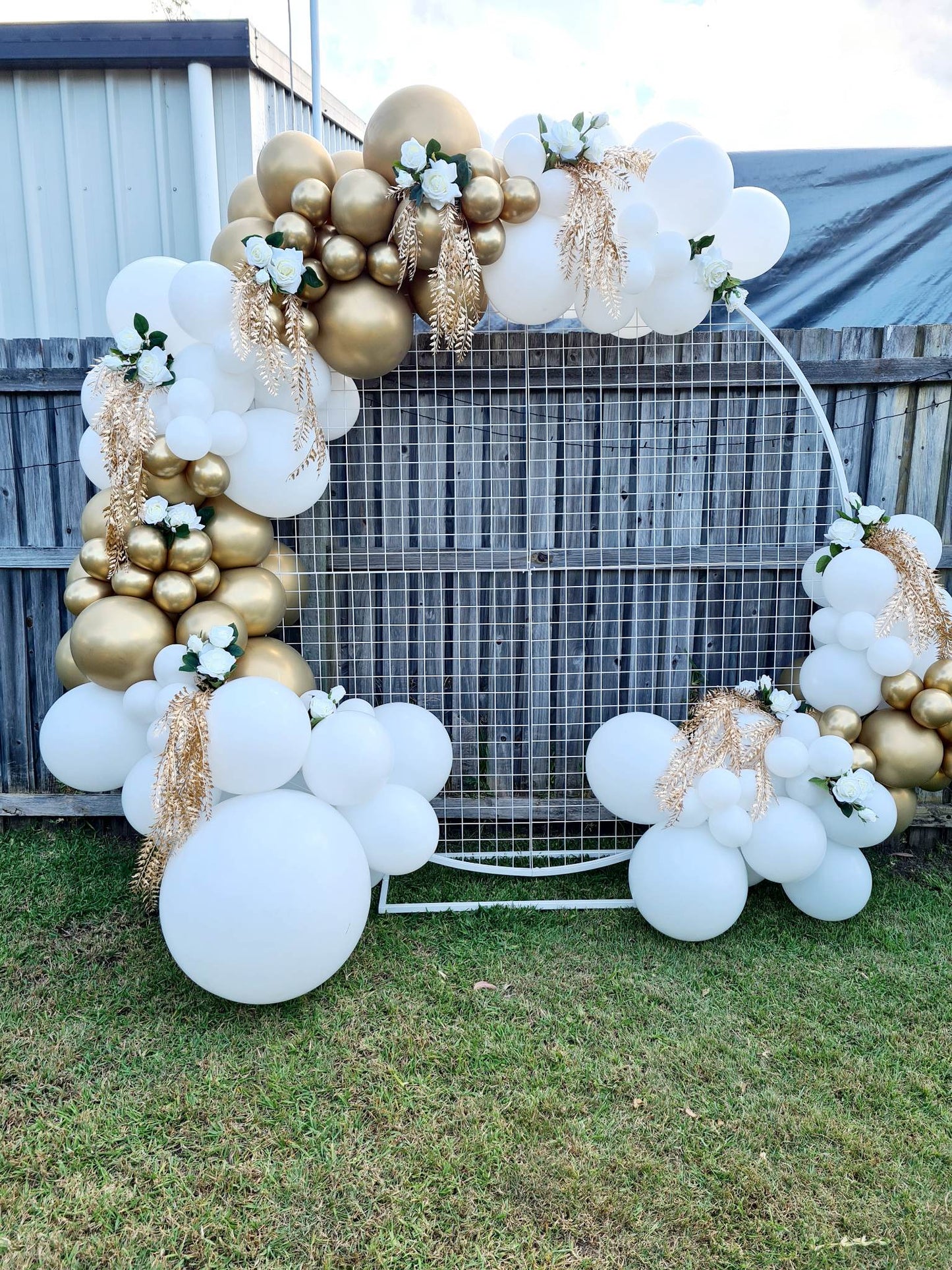 2m Mesh Hoop with Balloon Garland and Florals