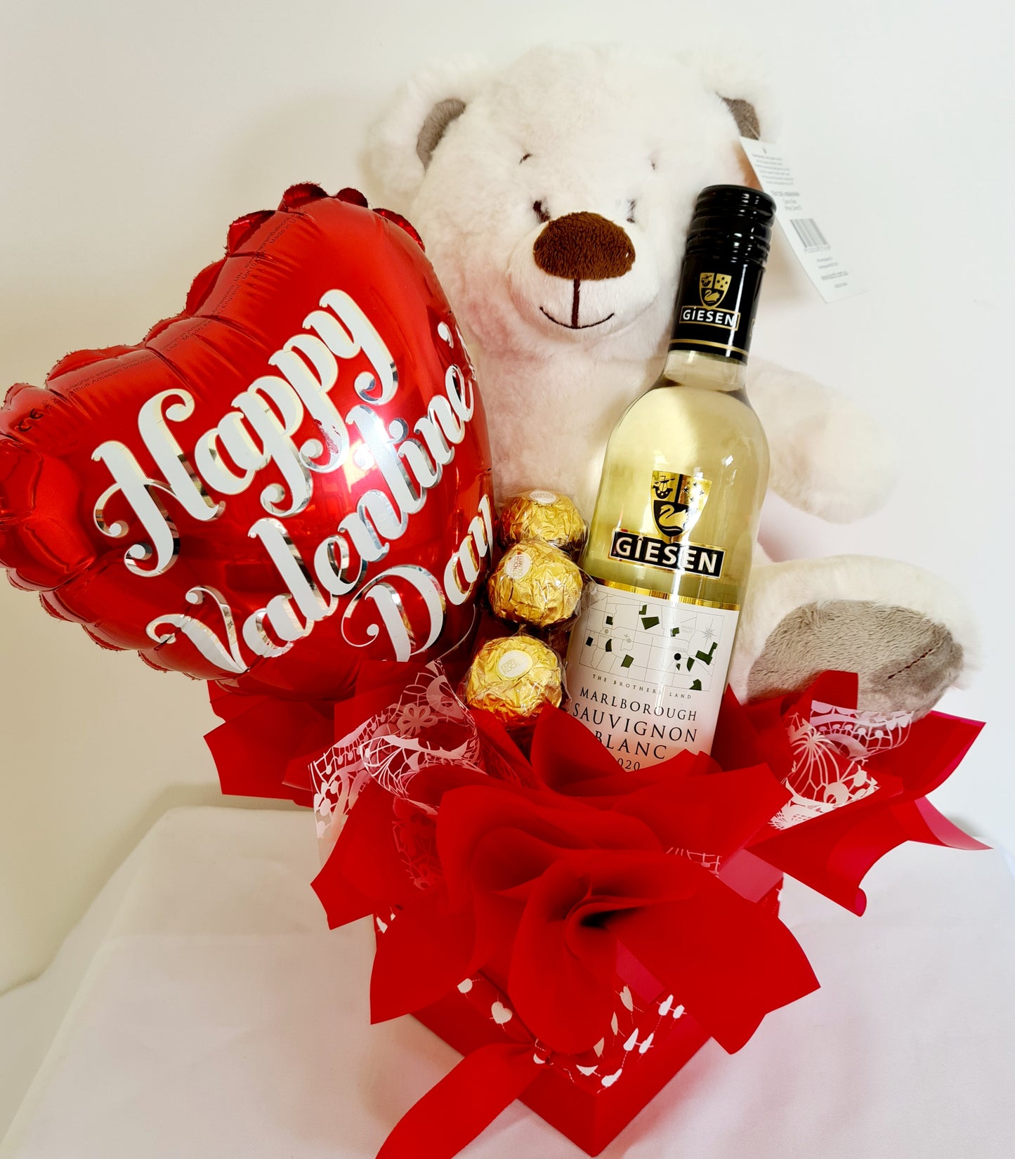 Quincy Bear + Balloon + Chocolate +Wine