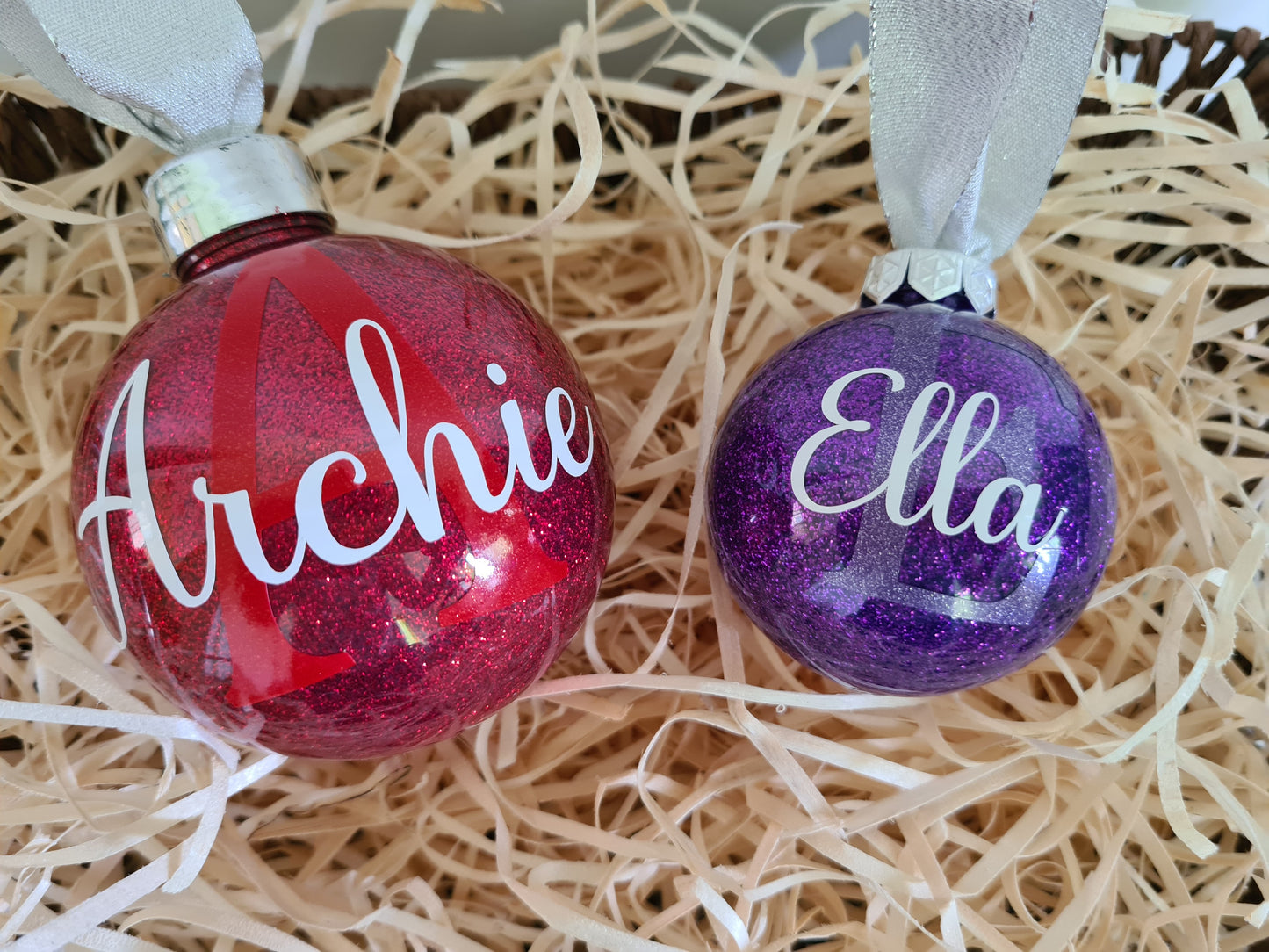 Personalised Glitter Baubles - Small