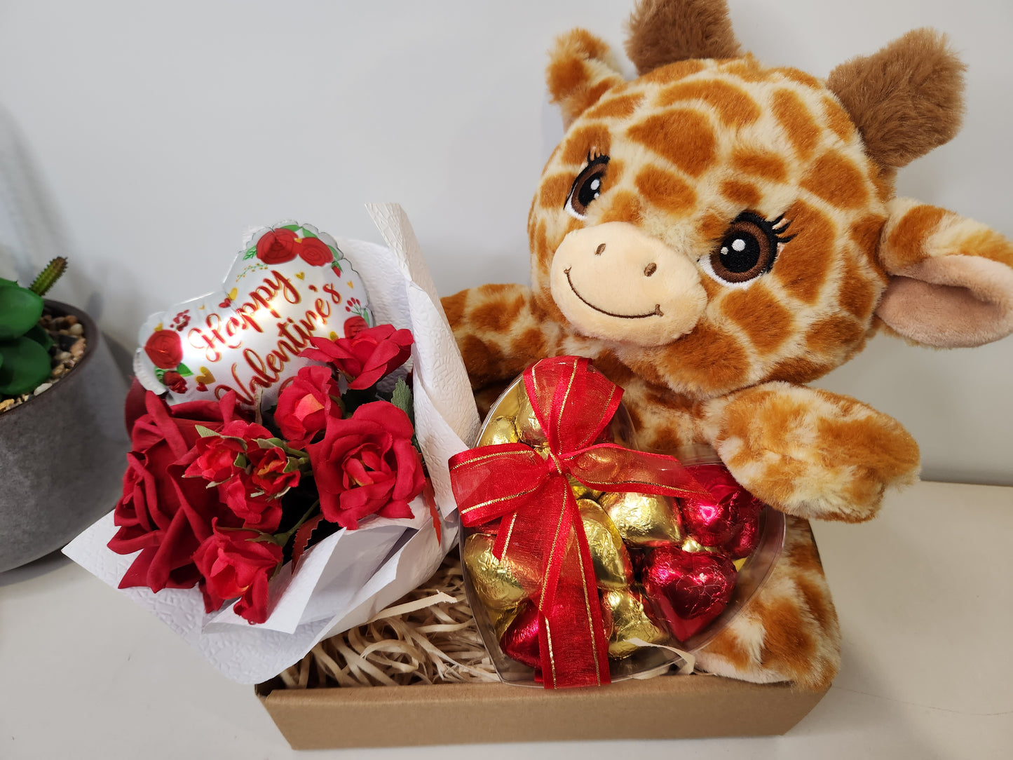 Valentine's Day Flowers and Chocolate Gift Hamper