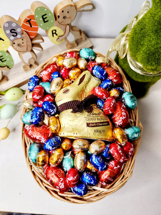 Small Lindt Bunny and Chocolate Basket