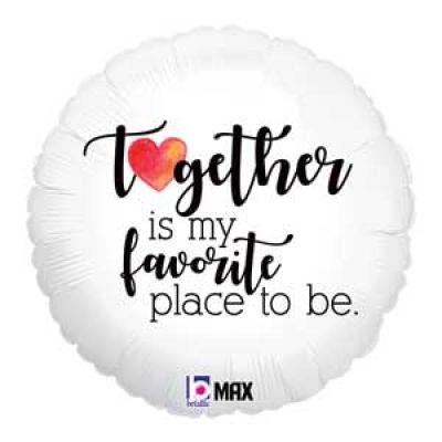 Together is My Favourite Place To Be Heart Foil Balloon
